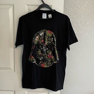 Star Wars - Darth Vader Small Port Authority T-shirt - Tropical Theme - Black